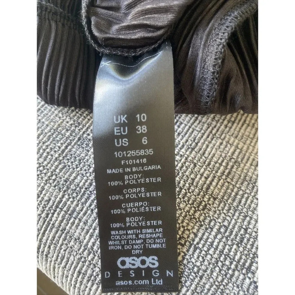 ASOS Women's Size 6 Black High Waisted Wide Leg Accordion Pull On Pants New - Picture 7 of 7